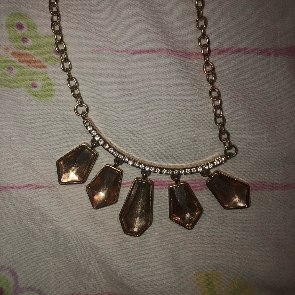 Charming Charlie Blush Pink and Gold Necklace